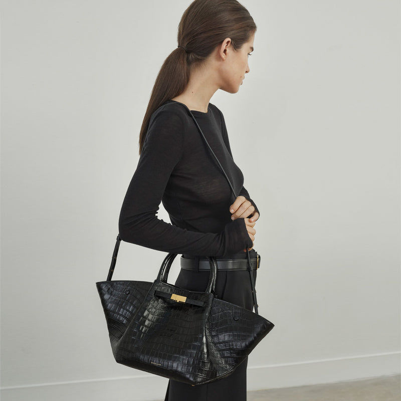 The Midi New York Black Croc-Effect