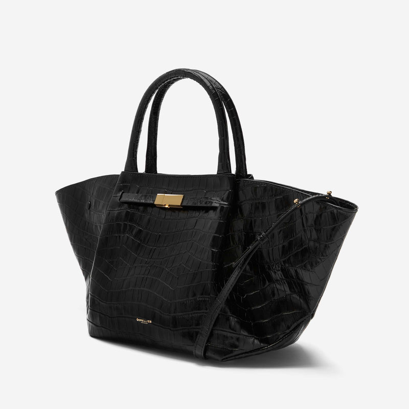 The Midi New York Black Croc-Effect