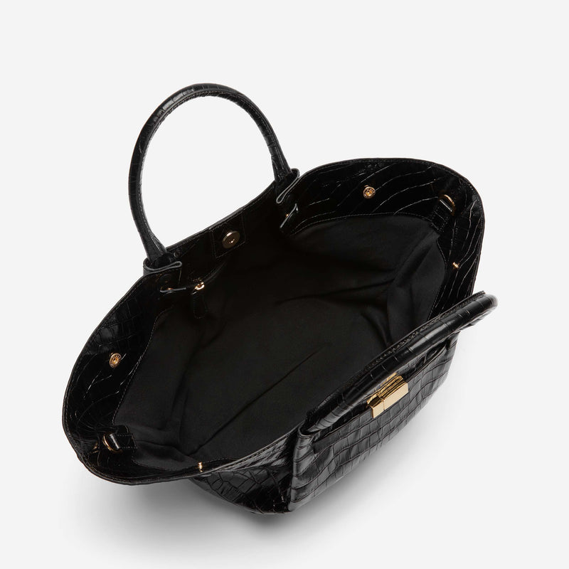 The Midi New York Black Croc-Effect