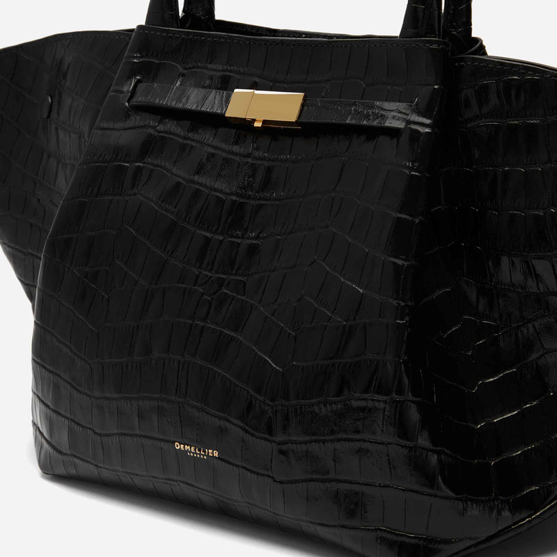 The Midi New York Black Croc-Effect