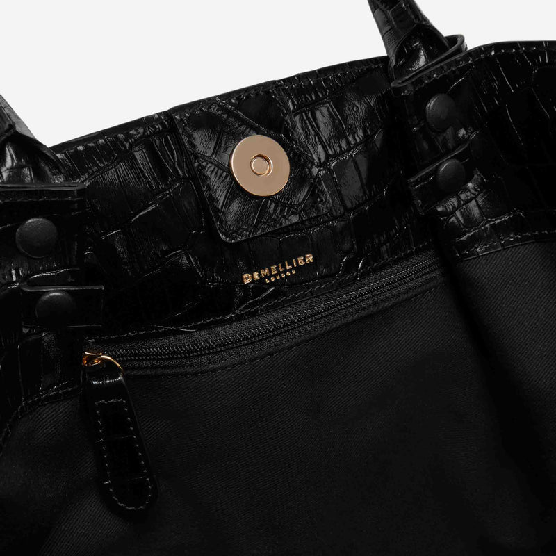The Midi New York Black Croc-Effect